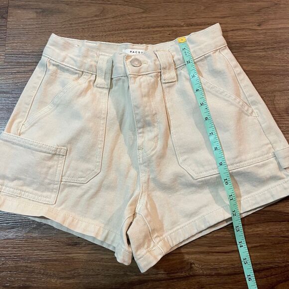 Pacsun 3" Inseam Womens Cargo Shorts Size 26 Pockets Cream White Casual - Picture 5 of 8